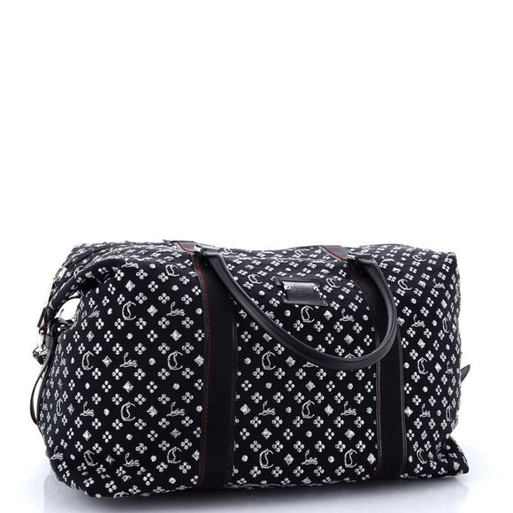 Christian Louboutin Paris Loubicity Weekender Embroidered Fabric Black - Picture 2 of 6